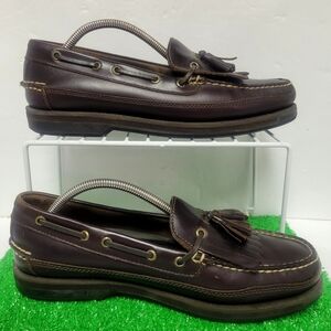Bass Henry Brown Leather Kiltie Tassel Loafers Boat Deck Shoes Mens 10.5 Worn 1x